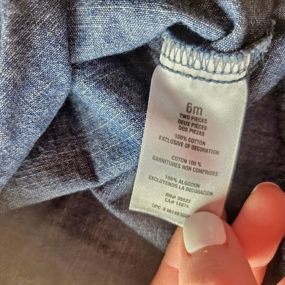 Carter's Denim Chambray Halter Tunic Dress Size 6m EUC 100% Cotton - Picture 3 of 8